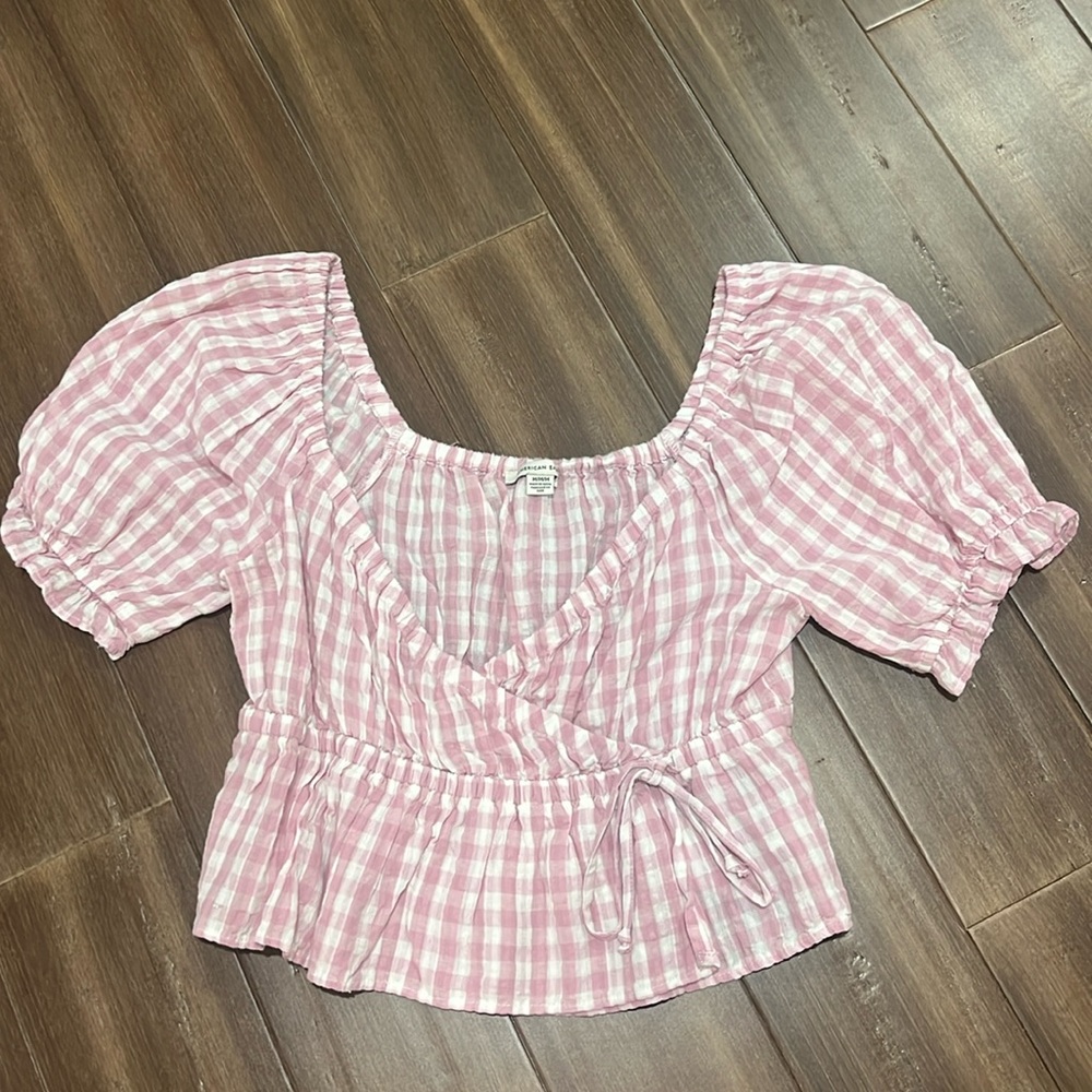 AMERICAN EAGLE pink checkered top! Size medium